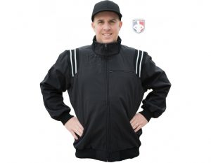 Black umpire jacket with white gussets