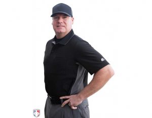 MLB black ump shirt with gray sidepanel
